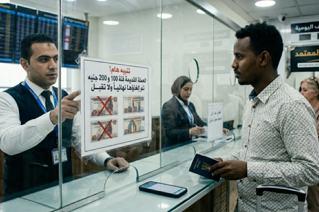 مسافر امام الصرافة لتحويل عملة